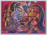 “Kommunikation” , Acryl auf Hartkarton , 80 x 60 , 2001