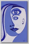 “Blaue Frau” , Acryl auf Leinwand , 40 x 50 , 1999