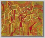 “Drei Frauen” , Acryl auf Papier , 59 x 49 , 2002