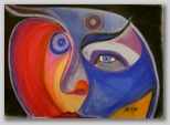 “Augeneule” , Pastell auf Papier , 42 x 30 , 2000