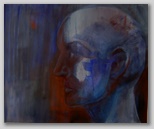 “Kopf, blau” , Acryl auf Papier , 56 x 46 , 2007
