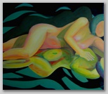 “Gespiegelte Frau” , Acryl auf Leinwand , 90 x 80 , 2007