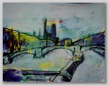 “Reichenbachbrücke im Winter” , Acryl auf Papier , 48 x 36 , 2004