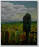 “Landschaft mit Ampel” , Acryl auf Leinwand , 55 x 60 , 2007