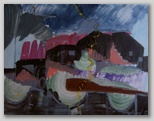 “Sturm in der Meseta” , Acryl auf Papier , 64 x 49 , 2002