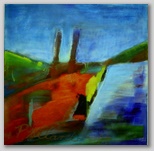 “Reichenbachbrücke” , Acryl auf Leinwand , 70 x 70 , 2004
