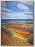 “Landschaft in BW” , Pastell auf Papier , 48 x 36 , 2003