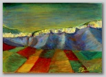 “Steilwand” , Acryl auf Papier , 33 x 24 , 2002
